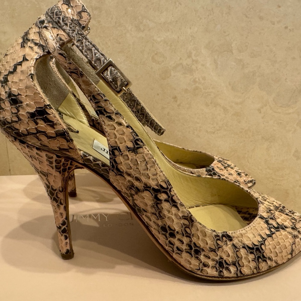 Jimmy Choo Pink Python Snake Skin Shoes - Picture 6 of 6